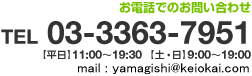 お電話でのお問い合わせ TEL 03-3363-7951